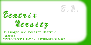 beatrix mersitz business card